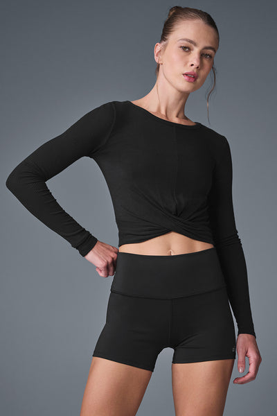 Alo Yoga NWT Ideal Long orders Sleeve Top in Black Size Medium