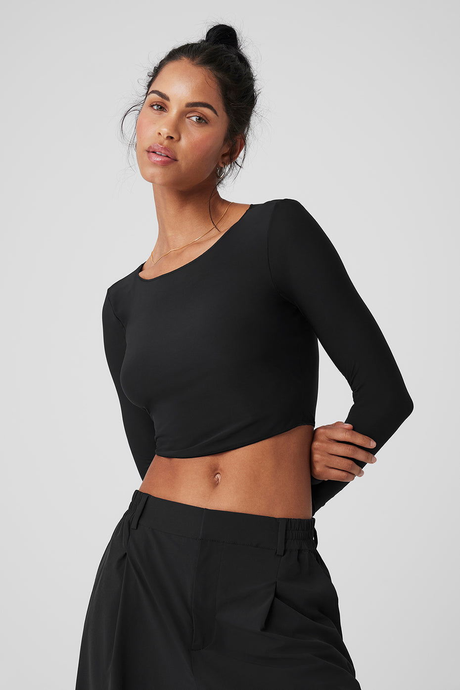 Mesh Sheer Illusion Long Sleeve - Black | Alo Yoga