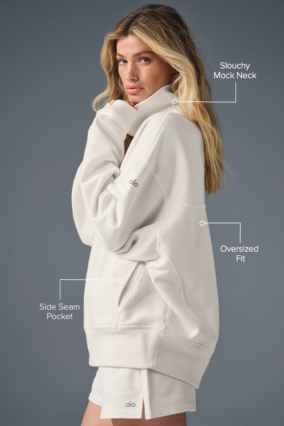 Hazy Mock Neck Pullover - Ivory