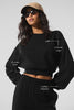 Cropped Accolade Crewneck - Black