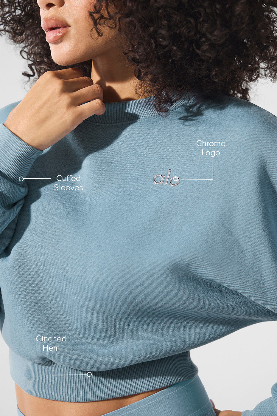 Cropped Accolade Crewneck - Celestial Blue