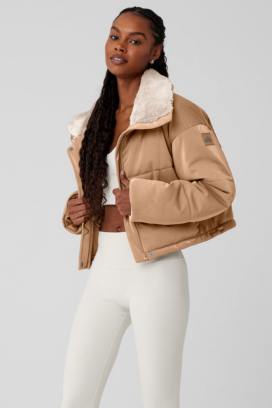 Orion Cropped Puffer - Toasted Almond | Alo Yoga