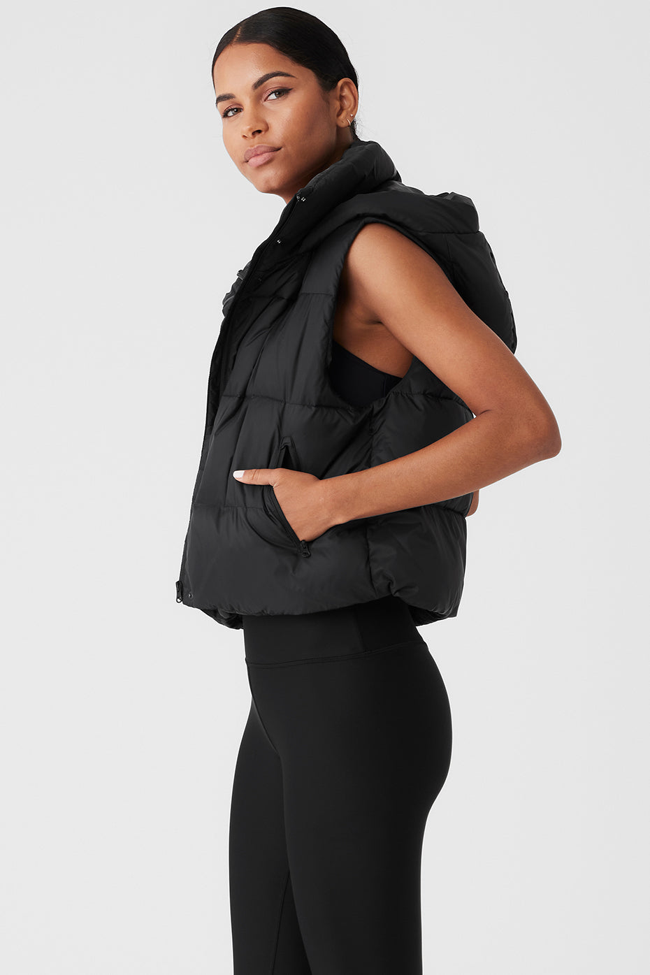 Gold Rush Puffer Vest Black Alo Yoga