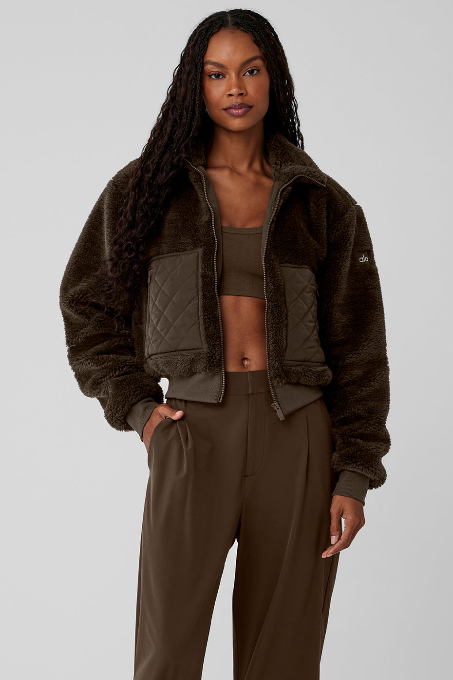 Sherpa Edge Bomber Espresso Alo Yoga