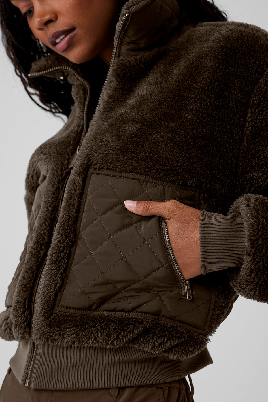 Sherpa Edge Bomber Espresso Alo Yoga