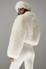 Opulent Faux Fur Cropped Jacket - Ivory