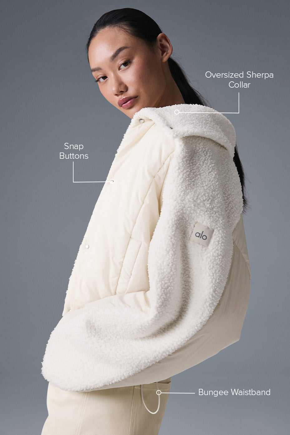 Sherpa Cozy Escape Puffer - Ivory/Ivory