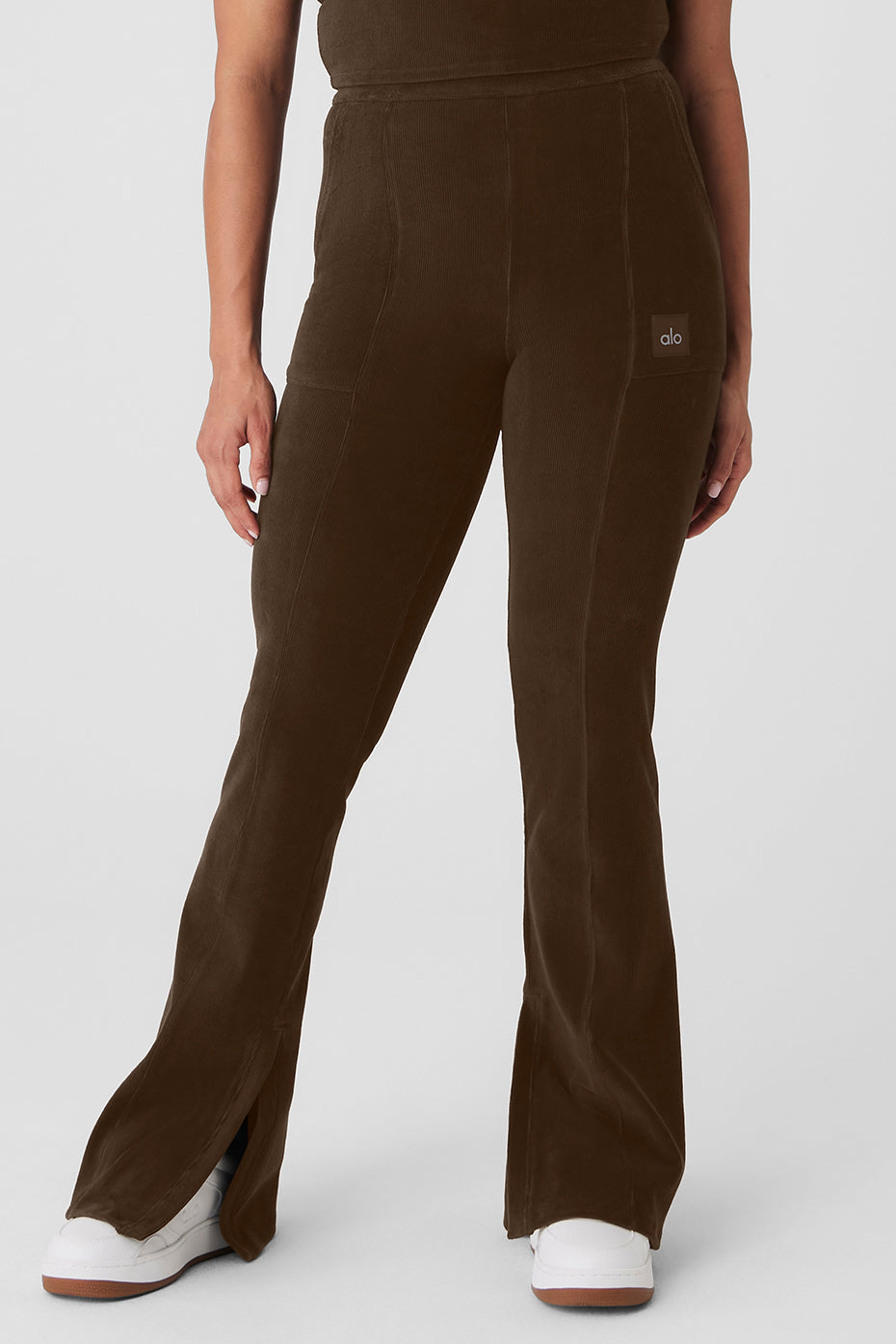 Micro Corduroy High Waist Winter Break Flare Pant Espresso Alo