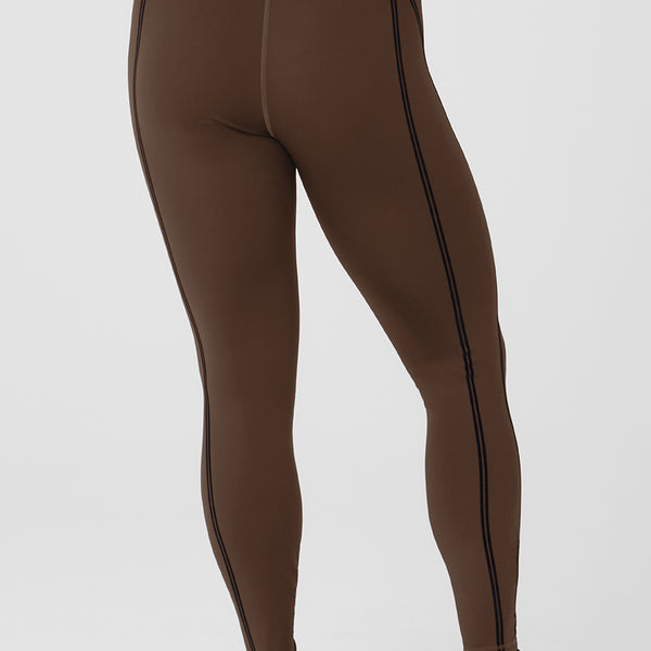 Alo Yoga Airlift High-Waist 7/8 Line Up Legging in Black, Size: Small