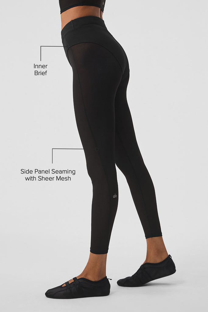 Airlift Mesh High Waist 7 8 Tempo Legging Black Alo Yoga