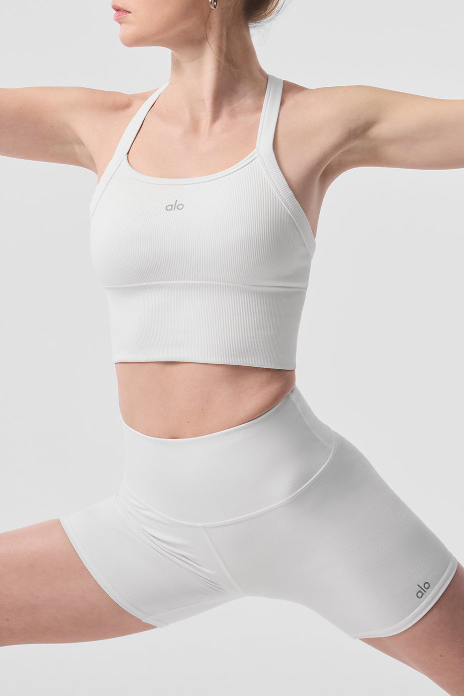 Seamless Ribbed Favorite Bra Tank White Alo Yoga