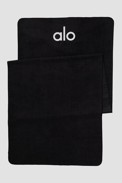 Grounded No Slip Towel Black Alo Yoga