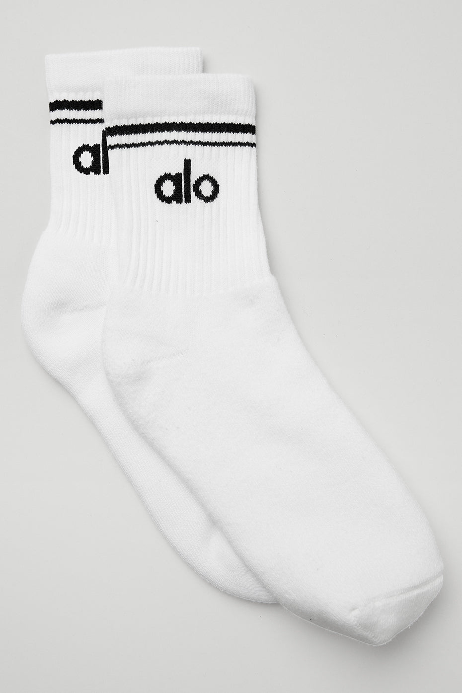 Unisex Half Crew Throwback Sock White Black Alo Yoga